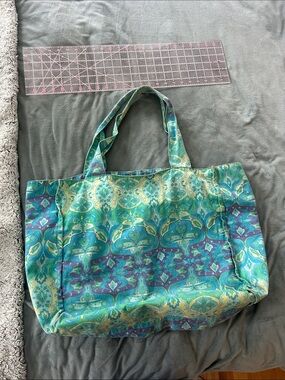 Gap vintage 2005 Green Blue Patterned Tote Bag - Women's Carryall